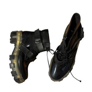 Lemon jelly Black Chunky rain  Boots size 36 used very little